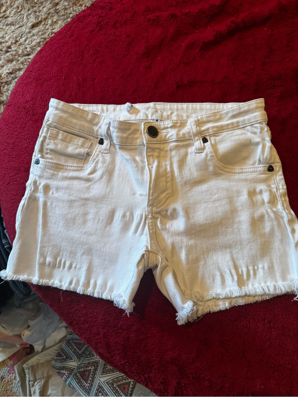 Kut from the Kloth White Frayed Hem Kids Denim Shorts